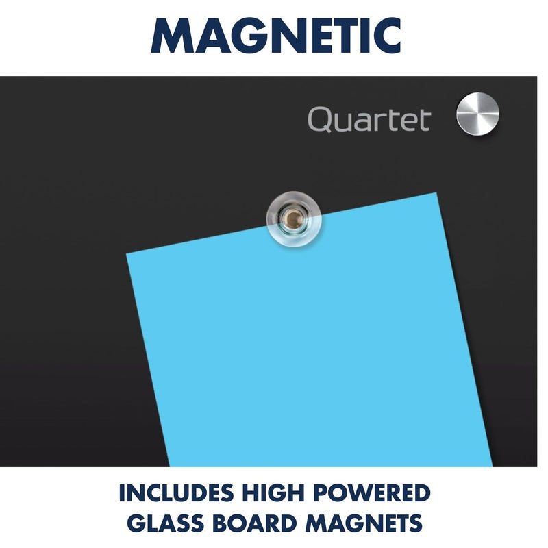 Quartet Magnetic Dry Erase Board, 24" x 18" Glass Whiteboard for Wall, Infinity, Black (G2418B) - Image 4
